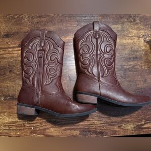 Cat & Jack Girls Brown Montana Western Boot